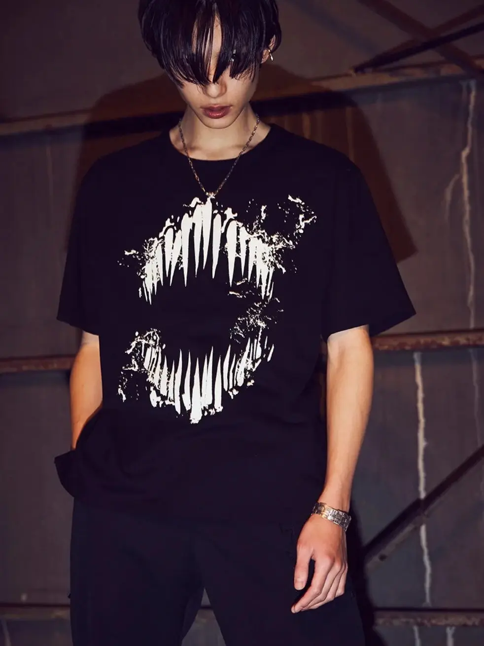 YAMAMOTO-Style T-shirt ,HighQuality "Electric Saw Man Print pattern"" print,100% Cotton Loose Short-Sleeved" — купить у AliExpress WW