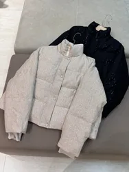 Women's autumn-winter sequin high-end feeling warm down jacket