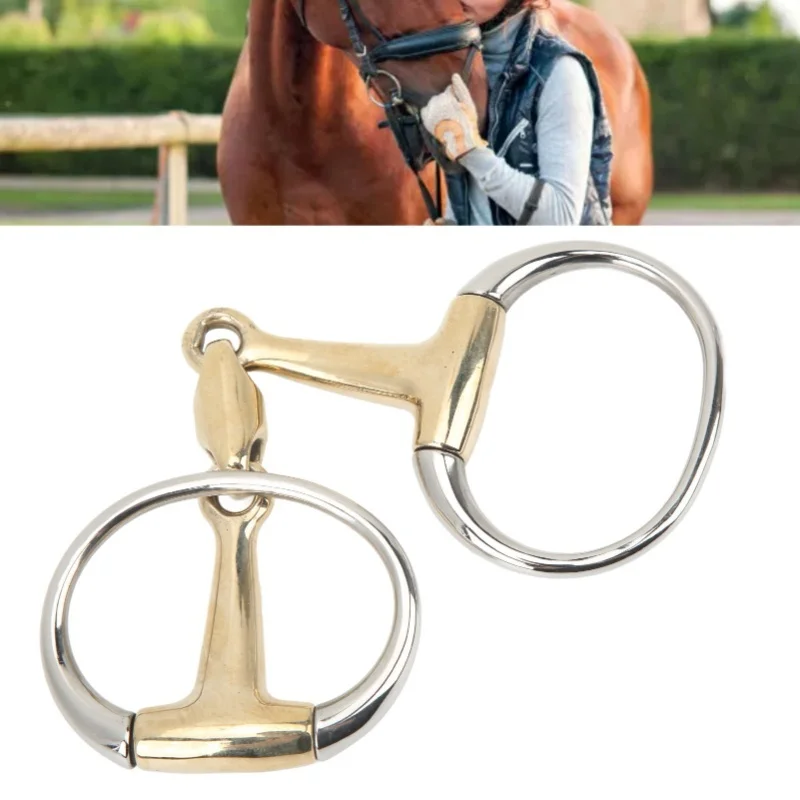 

135mm Horse Ring Snaffle Bit Stainless Steel And Copper Hinge Horse Loose Ring Snaffle For Outdoor Gifts