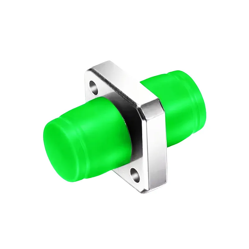 FC/APC to FC/APC Simplex OS2 Single Mode Square Solid Type One Piece Metal Fiber Optic Adapter/Coupler with Flange