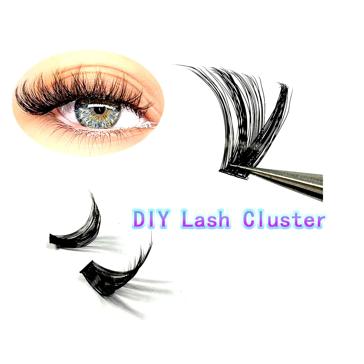 自然な30D-100D Cカール 9-17mmミックス長さ ふわふわボリュームクラスターラッシュ ソフトで快適なつけまつげ 長持ちするまつげ