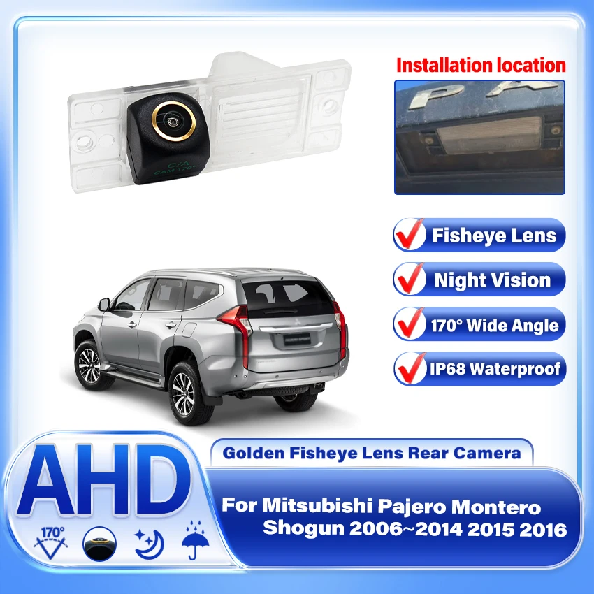 CCD Night Vision Rear View Golden fisheye Reversing Back up Camera Car Camera For Mitsubishi Pajero Montero Shogun 2006~2016