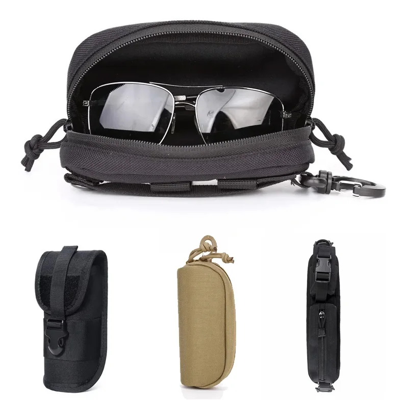Tactical Molle Glasses Pouch Sunglasses EDC Waist Pack Utility Army Hunting Accessories Organizer Eyeglasses Case Bag