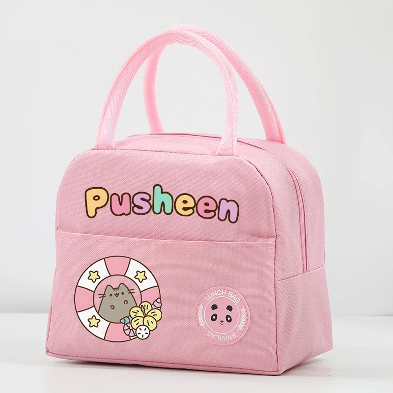 Pusheens Women Lunch Hand Bag Girl children\'s Anime Cartoon Printing adolescente Cute Lunch Box Female Office Thermal Insulat Case Gift