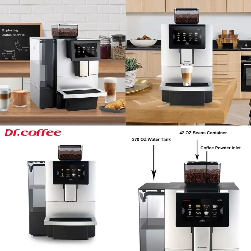 Dr.Coffee F11 BIG Plus Commercial Fully Automatic Coffee Maker with Milk Frother Espresso Coffee Machine Silver