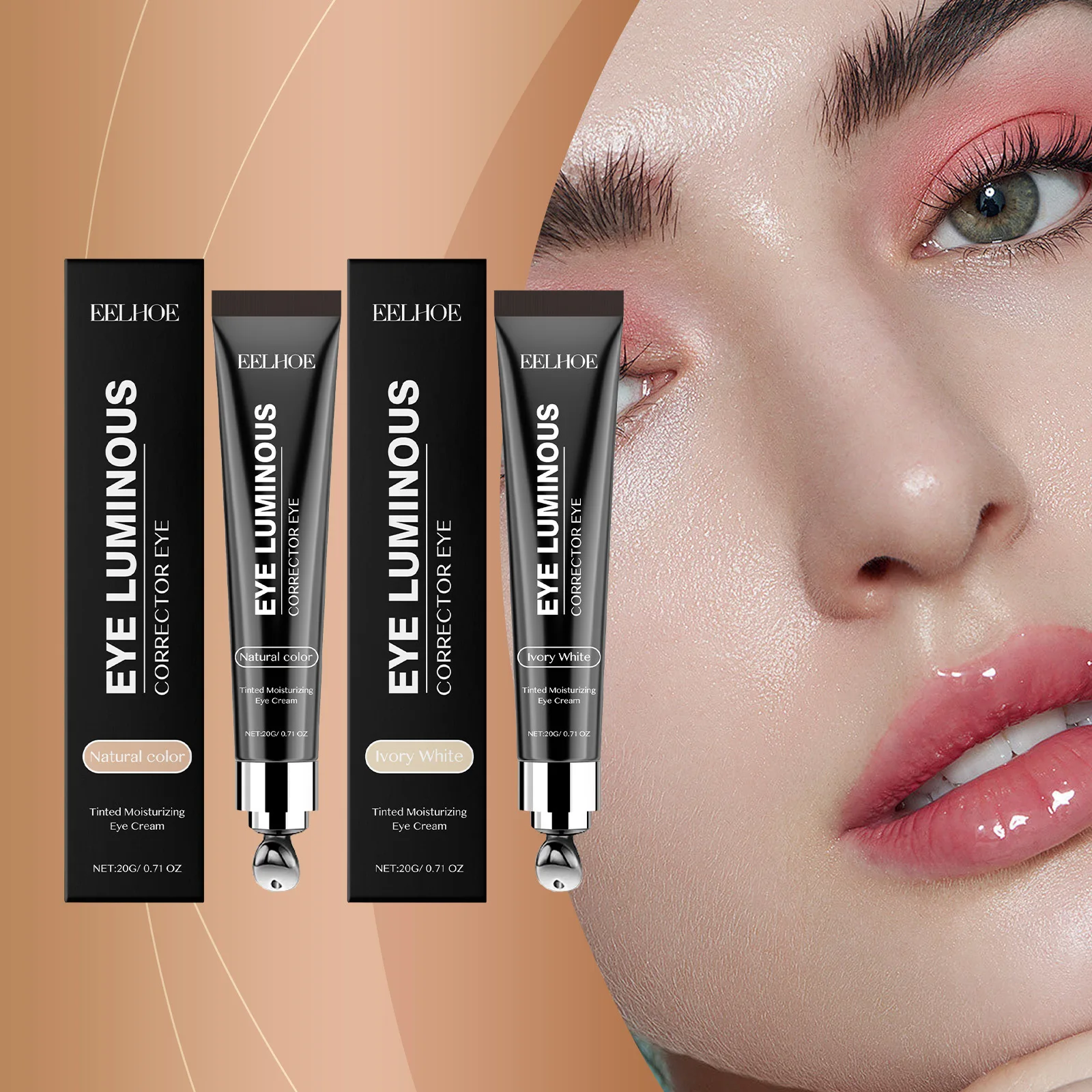 EELHOE Under Eye Concealer Full Coverage Cover Dark Circles Removal Skin Brightening Matte Eye Concealer Makeup Cosmetics 20g