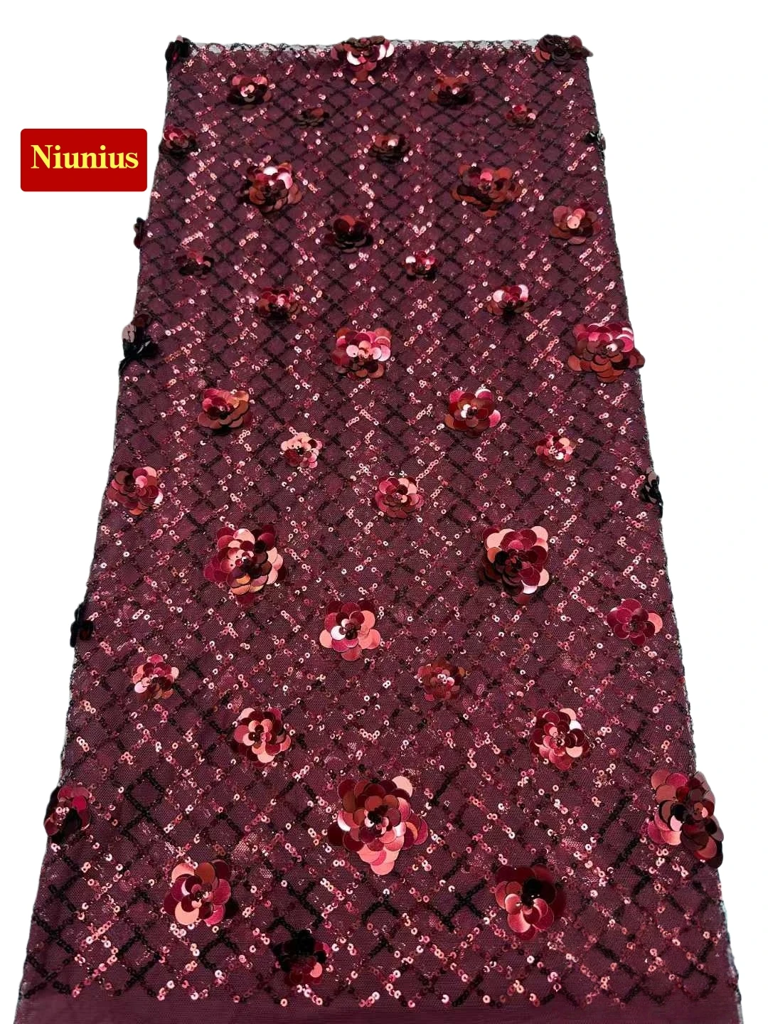 

2026Новейшая роскошная 3D кружевная ткань с блестками, мягкая сетка, для элегантных вечерних платьевNN5981_Z