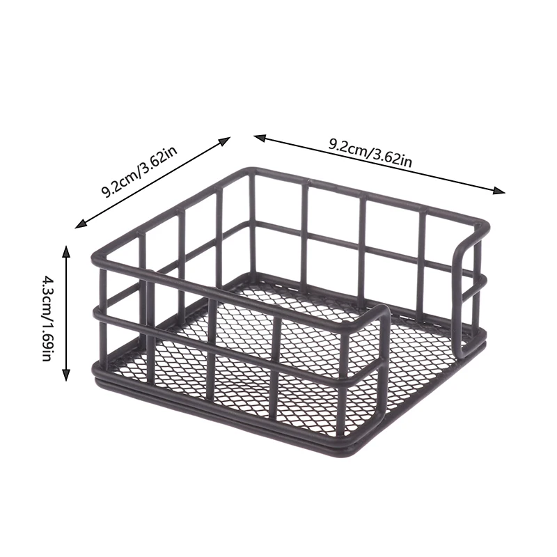 Metal Sticky Note Holder Square Black Sticky Note Dispenser Holder For Desk Office Dorm