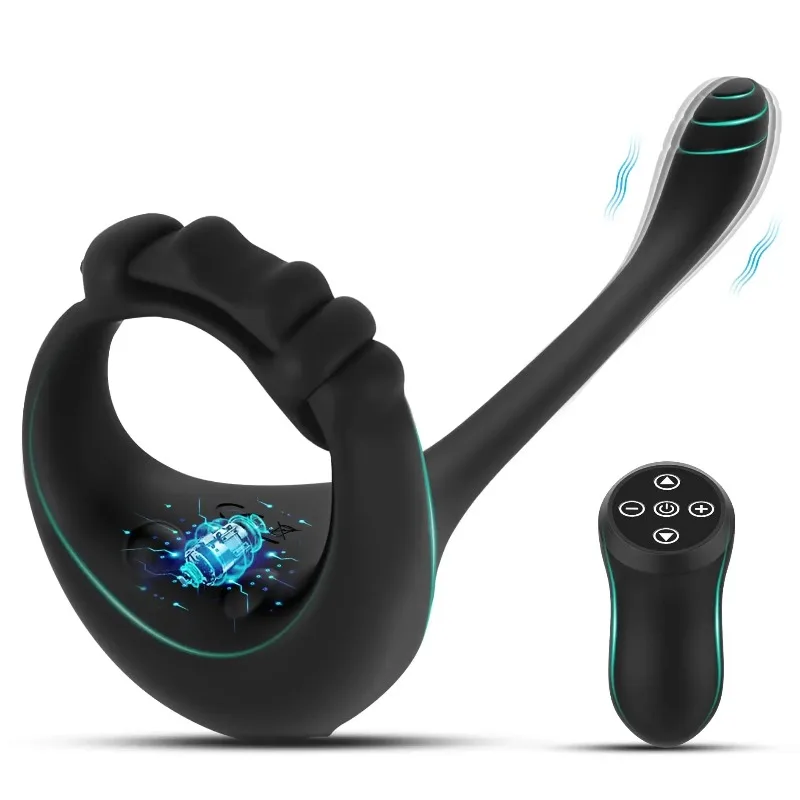 تهتز خاتم الديك التحكم عن بعد للرجل مع رصاصة 3 في 1 قابل للتعديل حلقة القضيب Ansu محفز الجنس لعب الكبار للأزواج #6