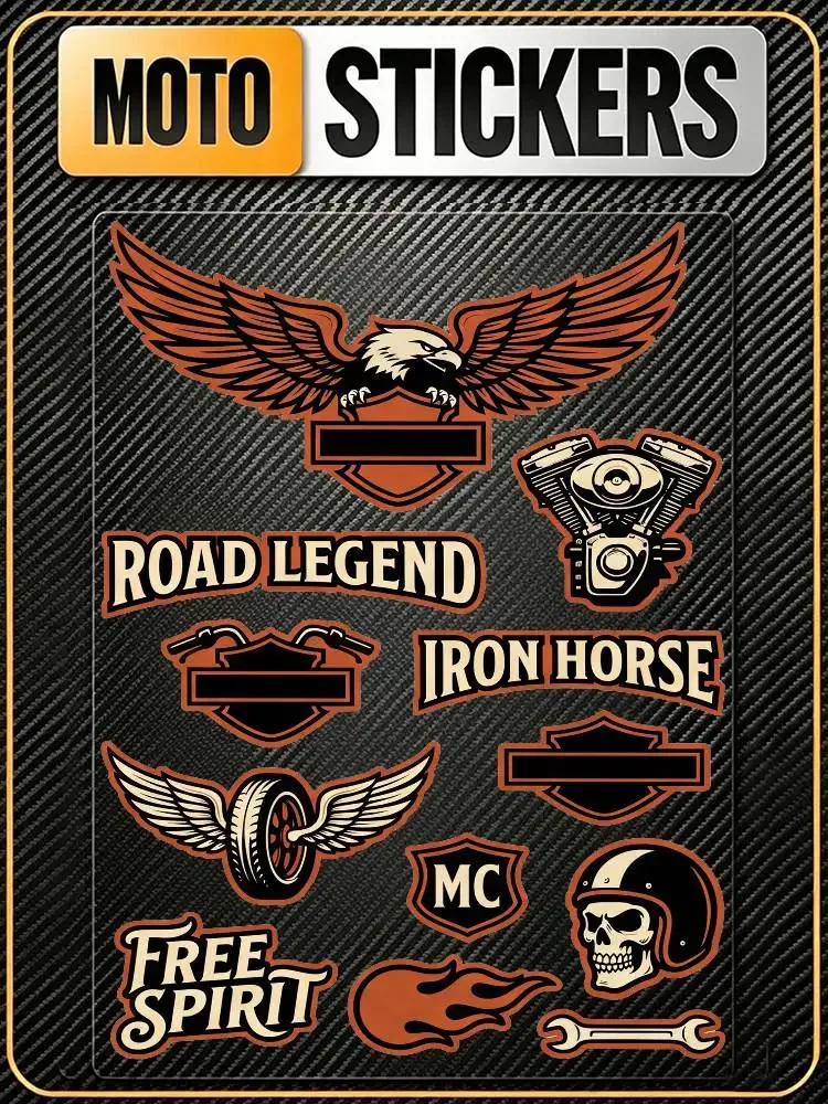 FOR HARLEY-DESIGN Waterproof Reflective Scratch Cover Sticker Universal Decor Decal For Car Motorcycle Helmet Refrigerator