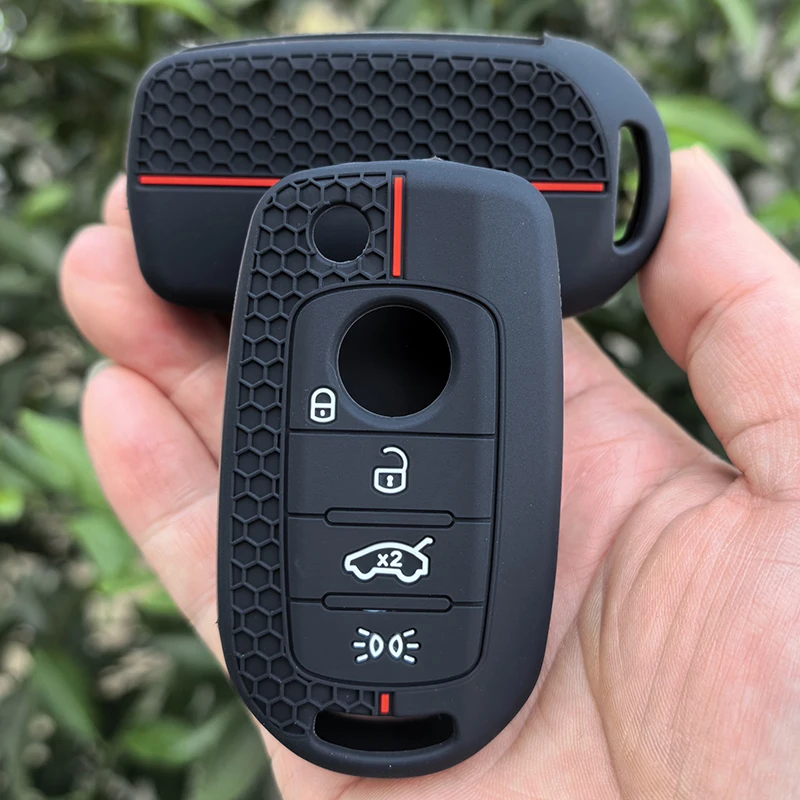 New Silicone Key Case Cover for Fiat Cronos Egea 500X Toro Tipo for Dodge Neon Keyless Fob Shell Skin Key Chain Holder Protector