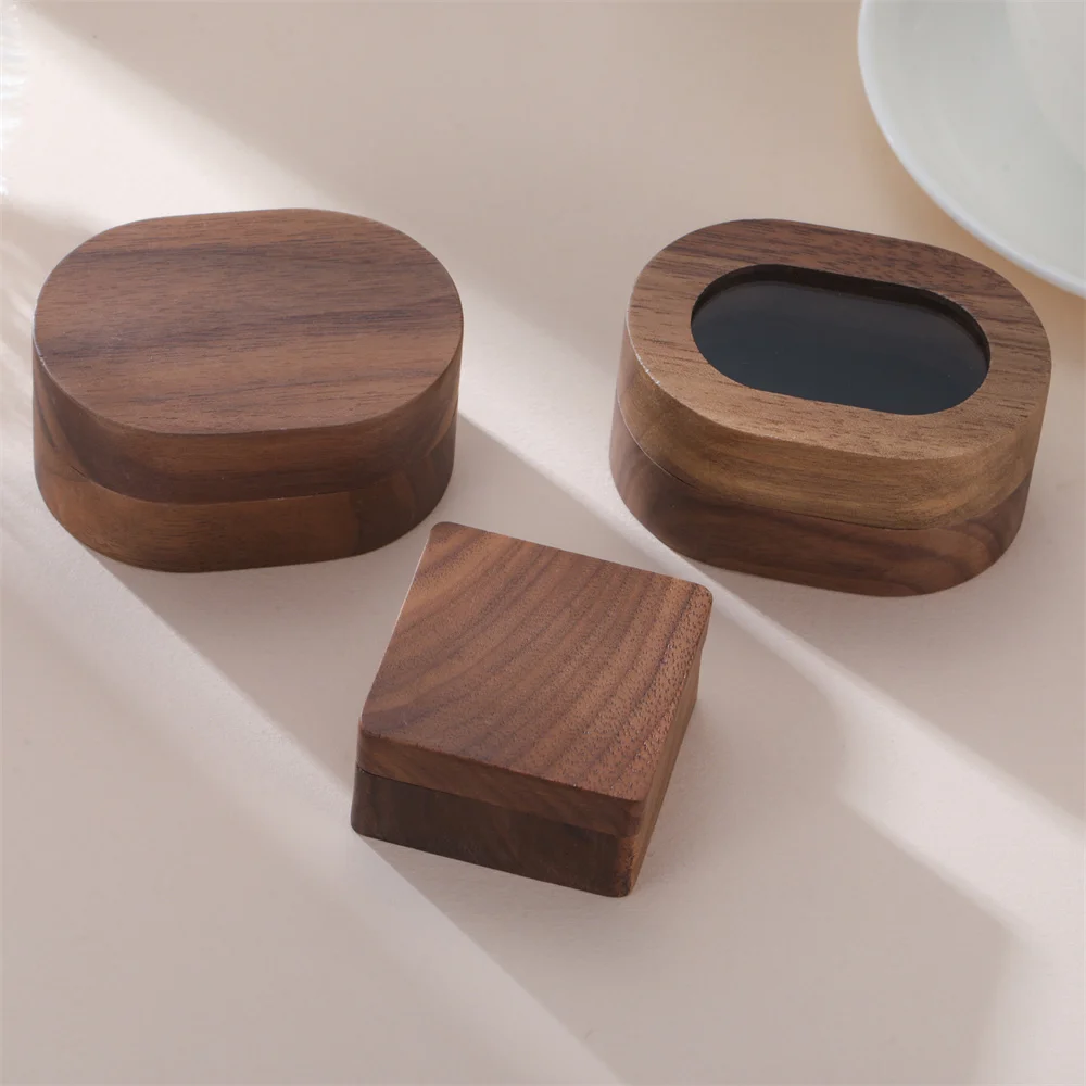 My Shape Wooden Box for Brooch Cufflinks Earrings Jewelry Gift Box Jewelry Packaging Box for Ceremony Wedding Proposal Ring New