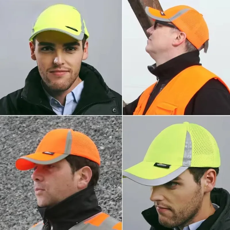 

High Visibility Yellow/Lime Unisex Cap Hi Vis Workwear Reflective Baseball Cap Lightweight Breathable Hat For Outdoor Work