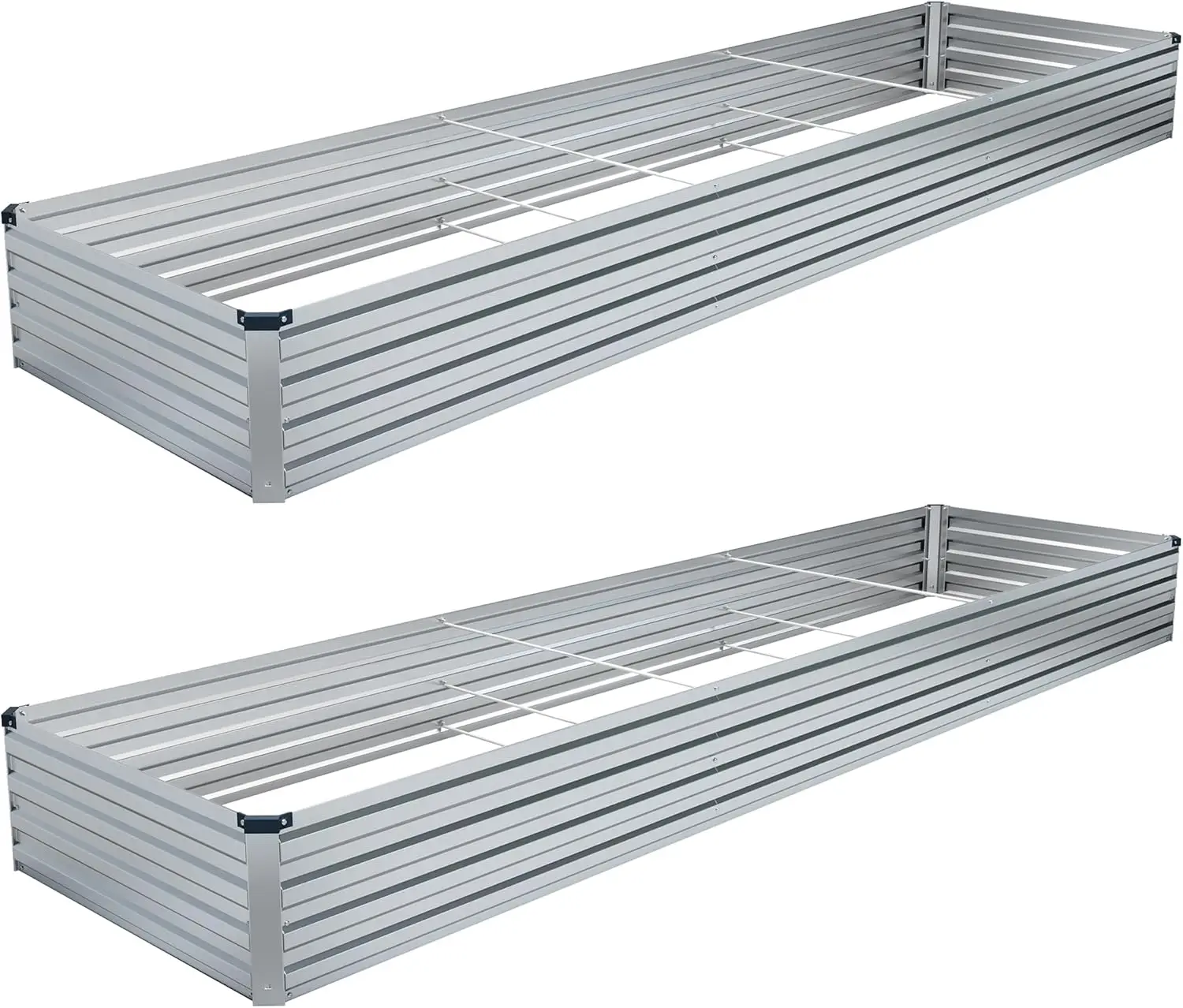 

2PCS 12x4x1FT Galvanized Raised Garden Bed Kit Vegetable Boxes Rectangle Metal Flower Box Large Planter Raised Beds Outdoor Gard