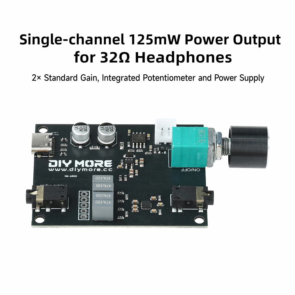 Kopfhörerverstärkerplatine MAX97220 mit 3,5-mm-Kopfhörerschutz ALPS-Potentiometer – Detail 4