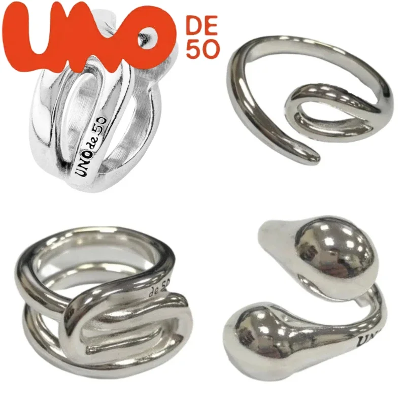 UNOde50 خاتم أنيق من الذهب/الفضة عيار 24 قيراط - خيار عصري وصديق للميزانية له