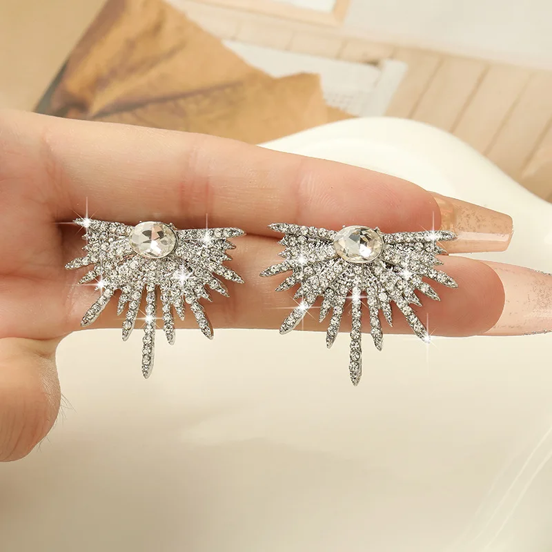 Luxury Trendy Marquise Flower Full Mirco Paved Crystal Zircon Naija Wedding Drop Earring Fashion Party Bridal Jewelry