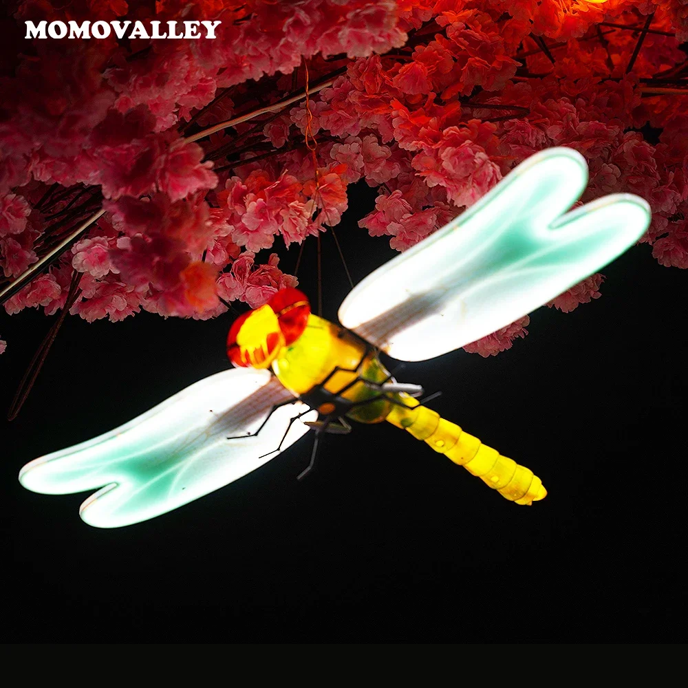 Momovalley new christmas light ceeling light flying moving Dragonfly led lights garden large led dragonfly christmas decorations