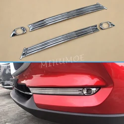 4Pcs Chrome Front Fog Light Cover Trims For Mazda CX5 CX-5 KF 2017-2021 Car Foglight Bezel Exterior Accessories