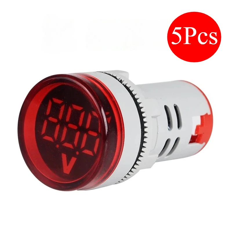 

5 шт./лот 22 мм цифровой дисплей индикатор напряжения сигнальная лампа вольтметр диапазон измерения 60-500 В AC монитор напряжения тестеры