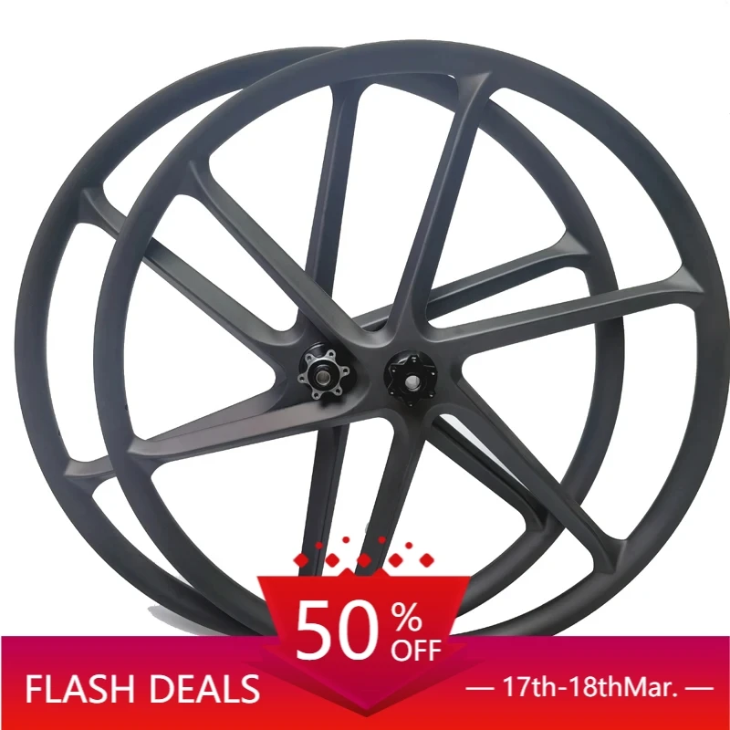 STLF 29er Carbon 6 Spoke Wheels Wide 36mm Inner 30mm Depth 25mm XC AM E-Bike MTB Wheelset 29inch Carbon Six Spoke Wheels