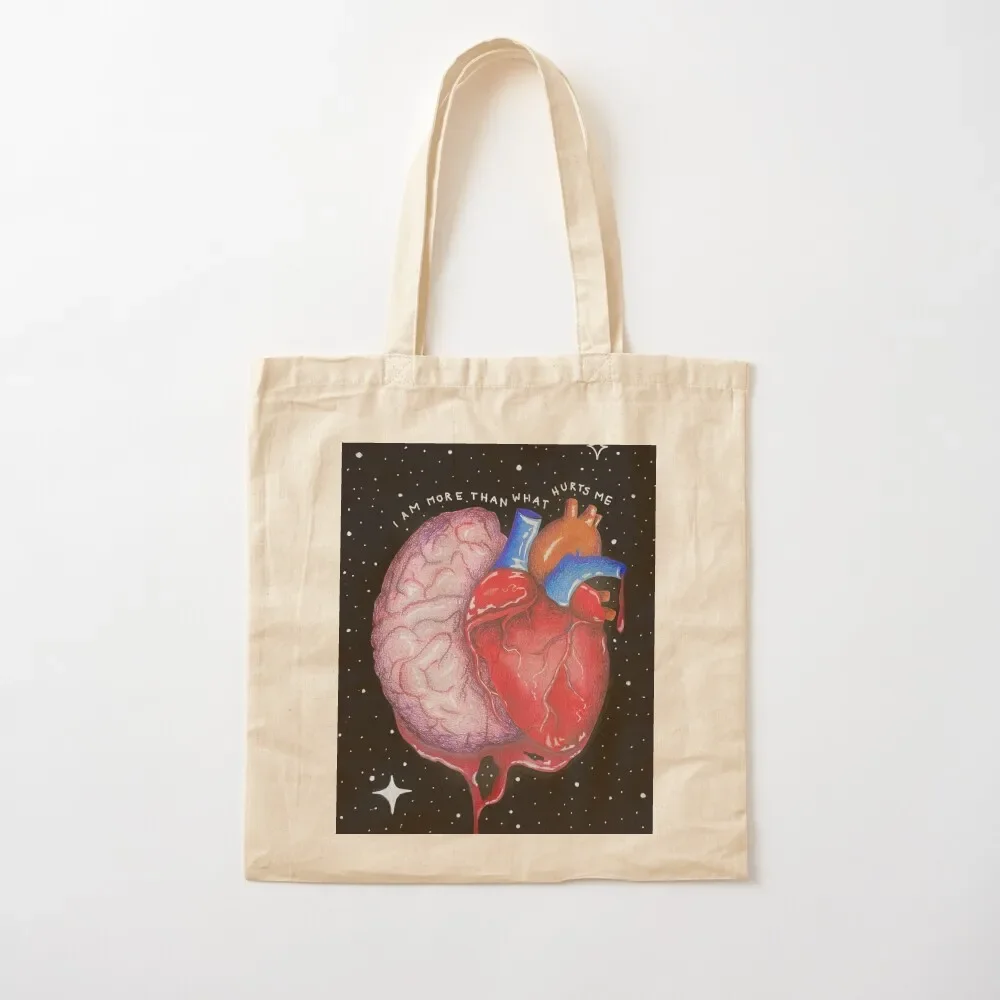 I am More Than What Hurts Me Tote Bag tote bag screen Women's handbag custom fabric bag shopper bags