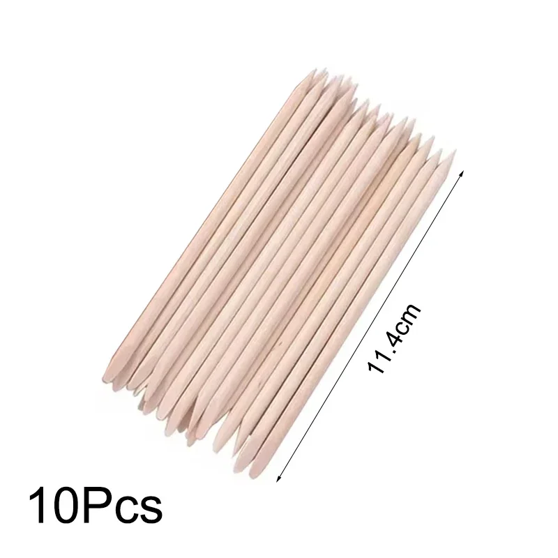 Nail Art Pusher Orange Holzstäbchen Duable-Head Pediküre Maniküre Sticks für Salon Strass Punktierung Entfernung Nail Art Pflege Werkzeug