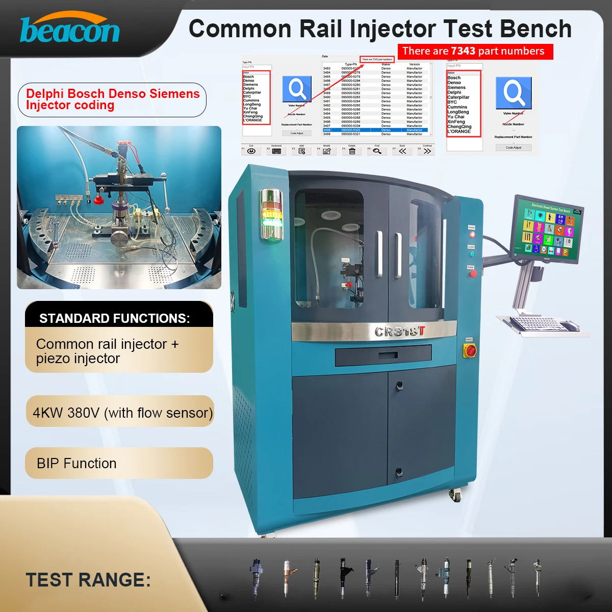 Car Engine Service Electronic Equipment Cr318s Common Rail Injector Test Bench Testing Machine Cr318 For Diesel Injector