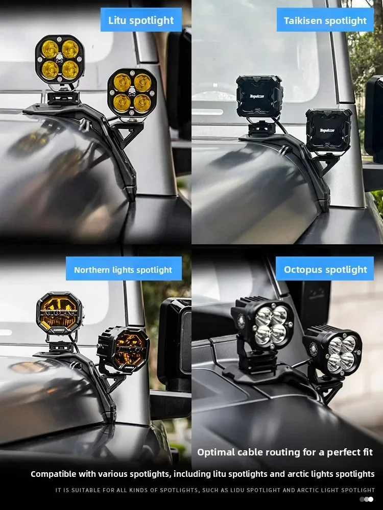 For NEW BJ BAIC EMC 212 T01 1Pcs Car Front Hood Spotlight Holder A-pillar Spotlight Expansion Bracket Scratch Resistant Stand