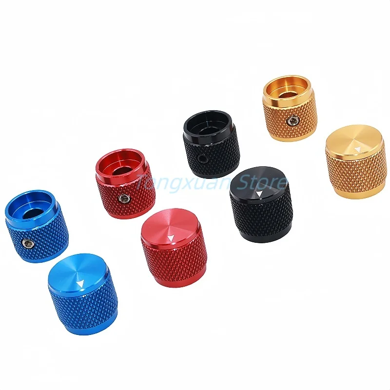 2pcs 17*16mm Knob Aluminum Alloy Potentiometer Control Caps 17x16mm Volume Audio Electric Guitar Bass Screw Type 6mm Inner Hole