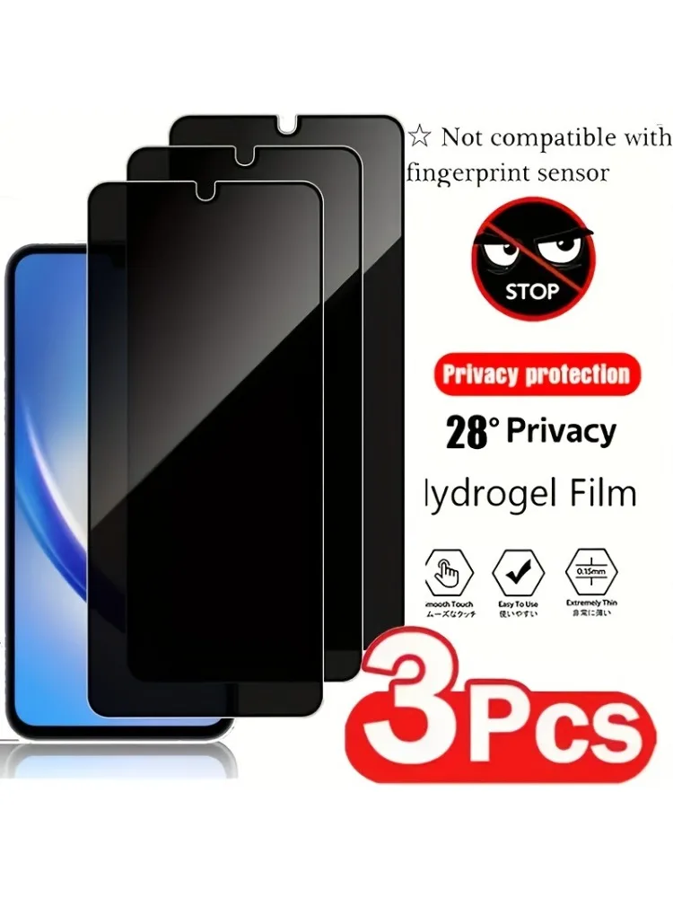 3 pièces verre trempé de confidentialité pour Samsung Galaxy S25 Ultra S20 Plus S24 Ultra protecteur d'écran pour Samsung S21FE S22 S23 Plus Film