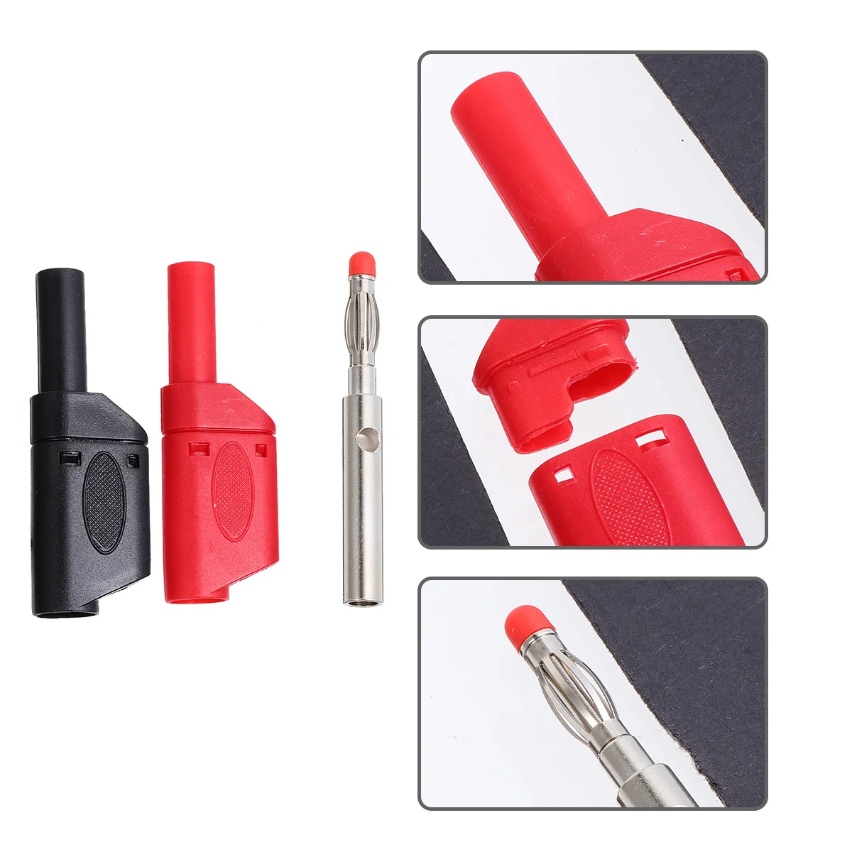 

10 pcs Full Copper Retractable Banana Plug Connector Insulated Multimeter Test Leads Safety Shrouded Adapter Electrical