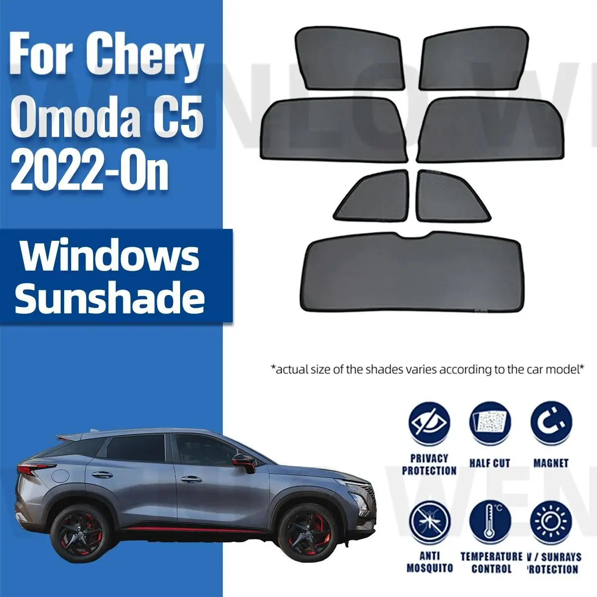 

For Chery Omoda C5 2022 2023 2024 Car Sun Visor Accessories Window Windshield Cover Sunshade Curtain Mesh Shade Blind Custom