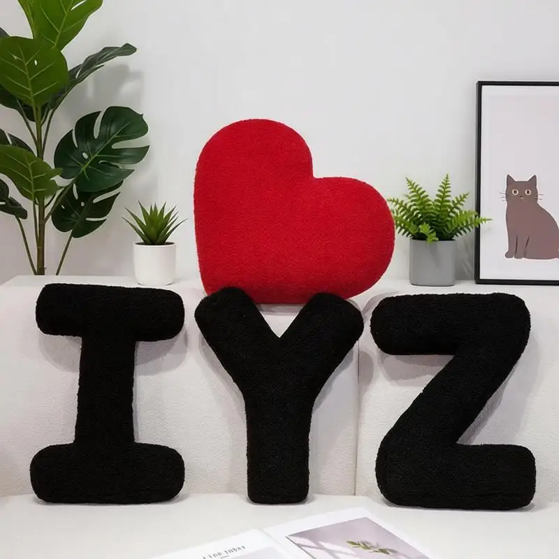 Cute Letter Plush Pillow DIY Stuffed Alphabet Cushion Throw Pillow Soft Sofa Home Decor Free Combination Birthday Wedding Party
