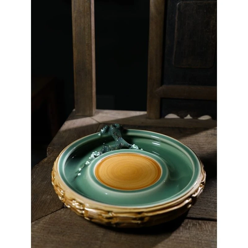 Purely handmade works, dark fragrance and thinning shadow, pot bearing, Chinese ceramic dry bubble table, daily porcelain