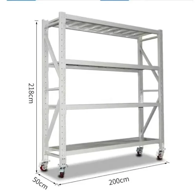 Storage Racks Shelving Units Slotted Angle Racks 4-Layer Steel Powder Coated Protected Industrial Grade Heavy