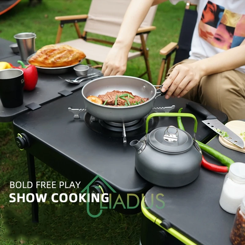 Camping Portable Folding Table Integrated Cooktop Stove Outdoor Mobile Kitchen Camping Lightweight Hiking Camp Travel equipment