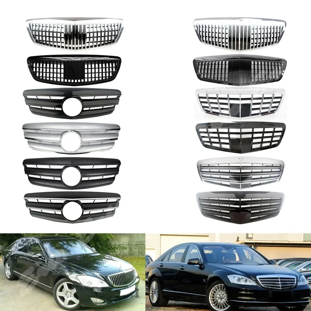 Front Racing Facelift Bumper Grilles For Mercedes Benz W221 S-Class S320 S350 S450 S500 S63 S65 2005-2008 2009-2013