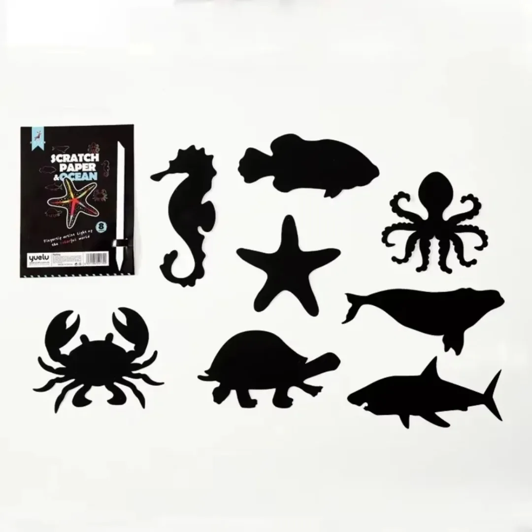 Nieuwe Magic Scratch Tekenpapier DIY Scratch Art Bladwijzer Kinderen Tekenspeelgoed Schilderen Boek Creatieve Kaart Sticker Educatieve Geschenken
