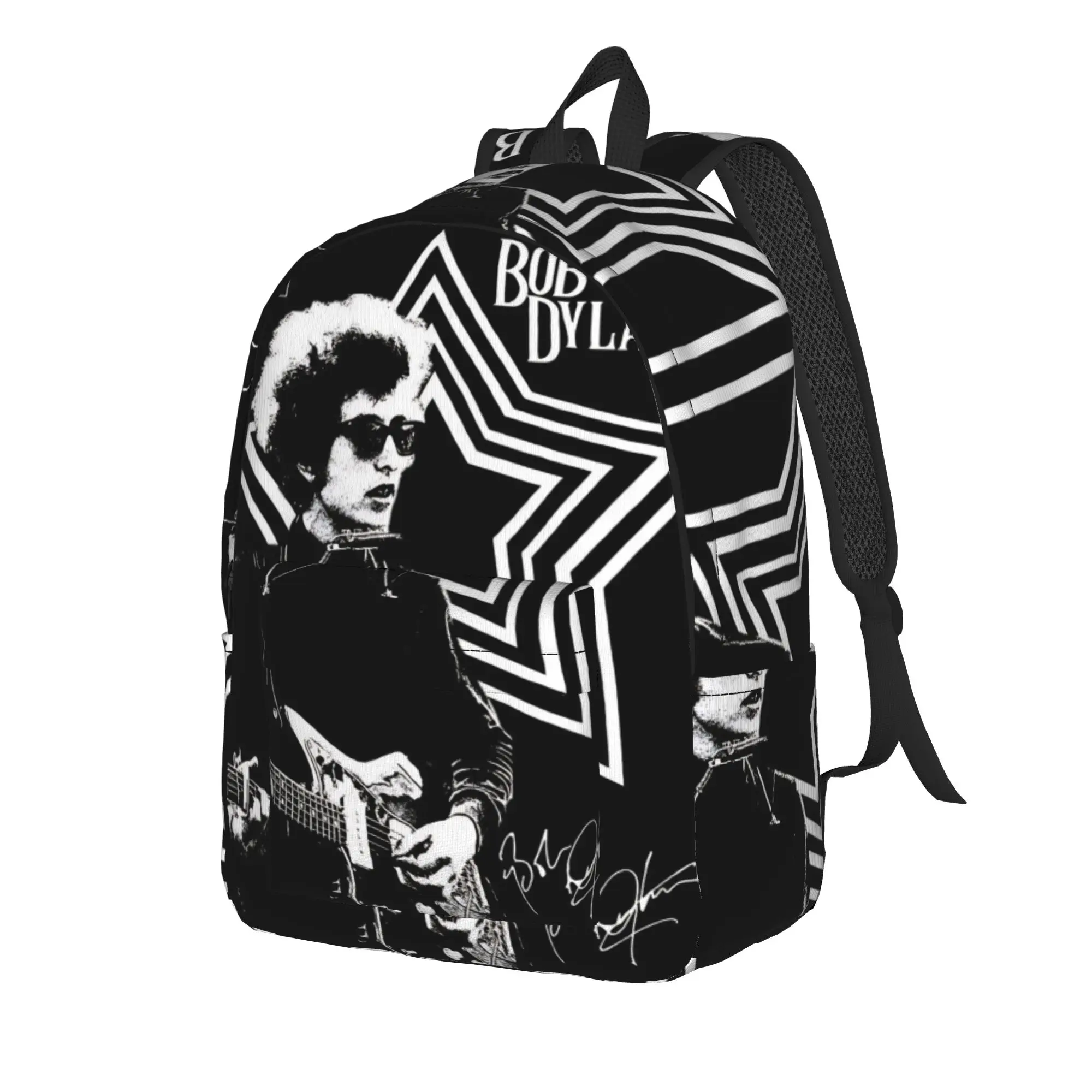 Bob Dylan Singer Backpack for Men Women Casual High School Hiking Travel Daypack  Laptop Computer Canvas Bags with Pocket