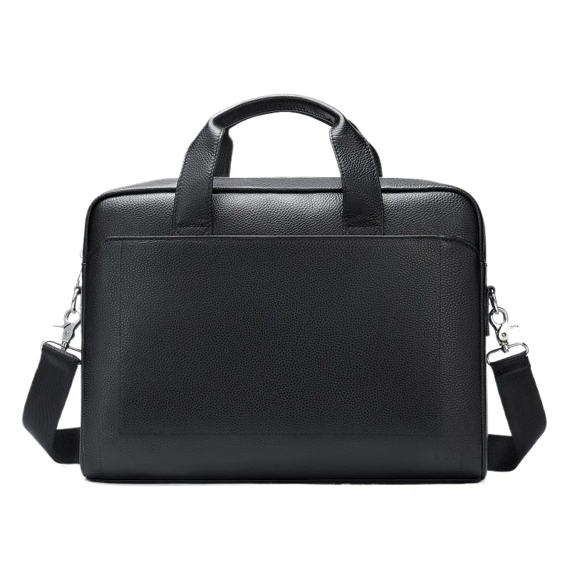 Men's Padded Laptop Top Grain Leather Briefcase Business Travel Top Handle Daily Commute Structured Office Bag