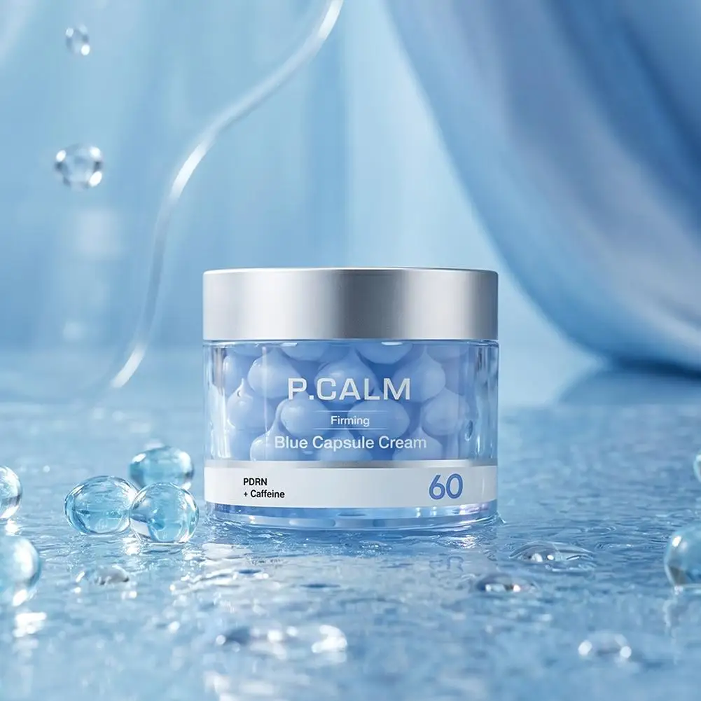 P.CALM Firming Blue Capsule Cream - Double Texture Formula Intensive Nighttime Hydration Daily Protective Skin Barrier 50ml