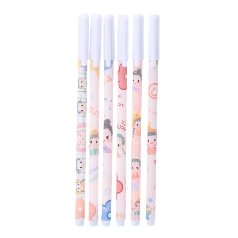 

12/60 Pcs Wholesale Little Girl Capped Gel Pens Cute Student High Value Pen 0.5 Needle Office Stationery Writing Tools