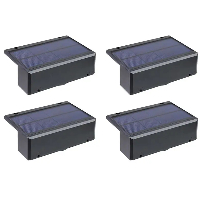 [nouveau-abag]-lot-de-4-lampes-solaires-murales-pour-jardin-cloture-cour-et-rue-eclairage-haut-et-bas