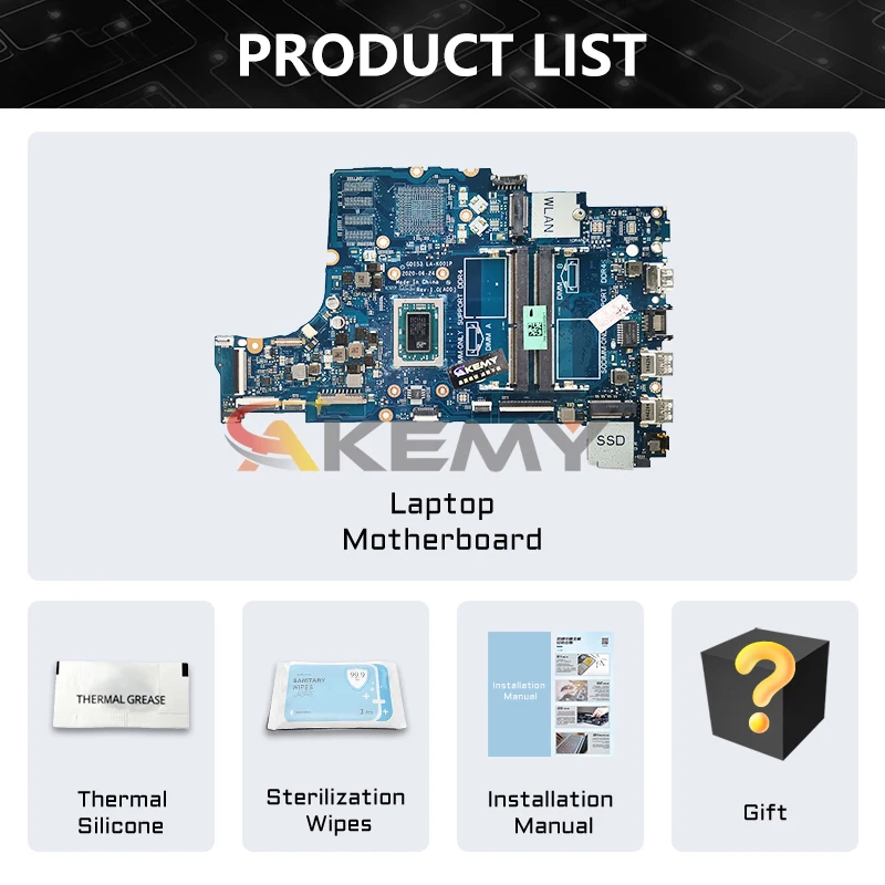 AE LA-K001P Mainboard For Dell Inspiron 15 3501 CN-0GWD64 0DRFWY Laptop Motherboard CPU R7-3500U 100% Test OK