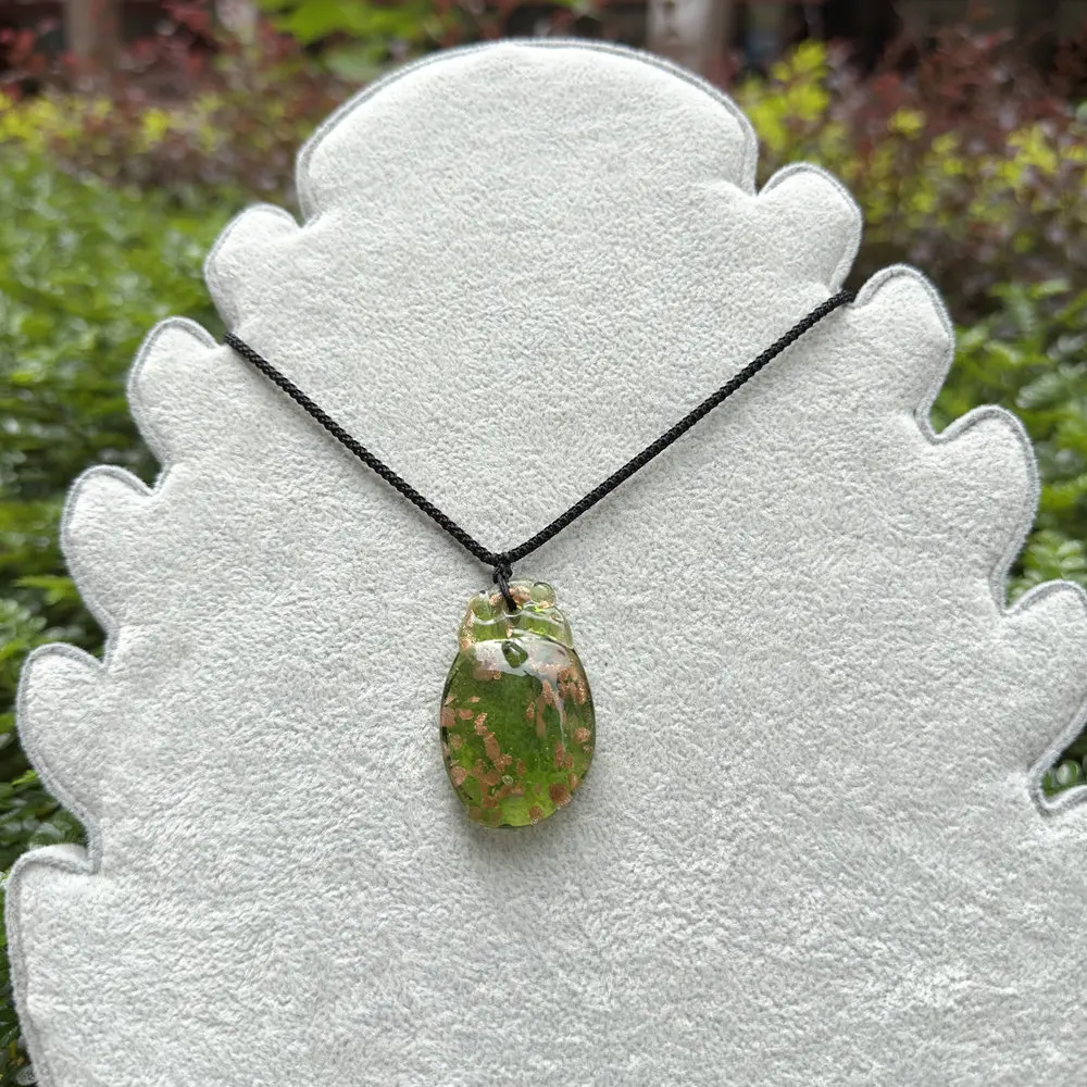 4pcs Art Style Adjustable Gourd Water Drop Glass Necklace Pendant Braided Rope Unique Non-Collision Ins Style Jewelry Accessory