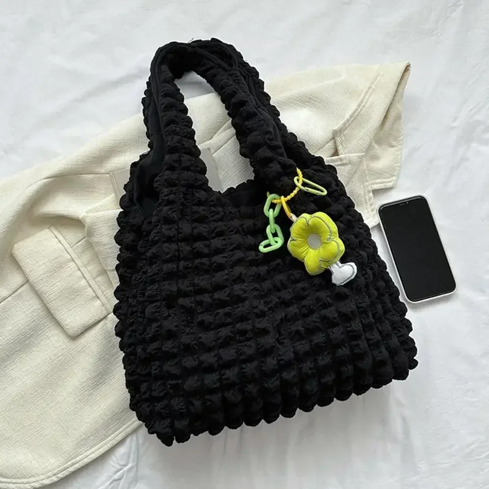 Sacola de ombro de grande capacidade para mulheres e meninas, bolsas de compras casuais, bolsas axilas, novos pingentes não incluídos, ZV06