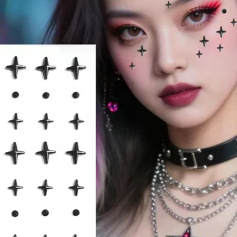 

1 Sheet Non Piercing Lip Nails Sticker Self Adhesive Waterproof Reusable Fake Lip Nail Eyebrow Ring Body Belly Button Jewelry