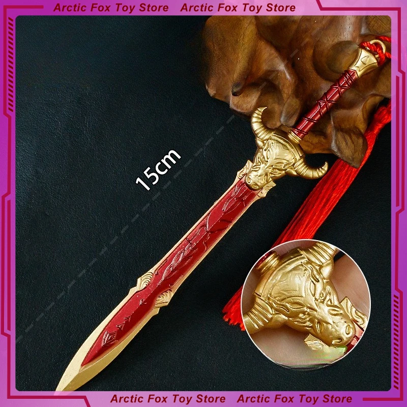 Figurine de dessin animé sabre, 15cm, artisanat en métal, accessoires de collection, décoration de bureau, ornements, cadeaux d'anniversaire, jouets