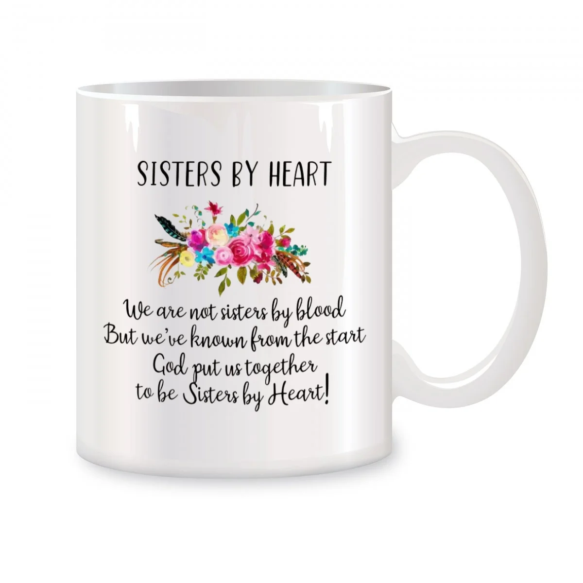 

Sisters By Heart Mugs For Unbiological Sister, Soul Sister, Friend Birthday Gifts Novelty Coffee Ceramic Tea Cups White 11 oz